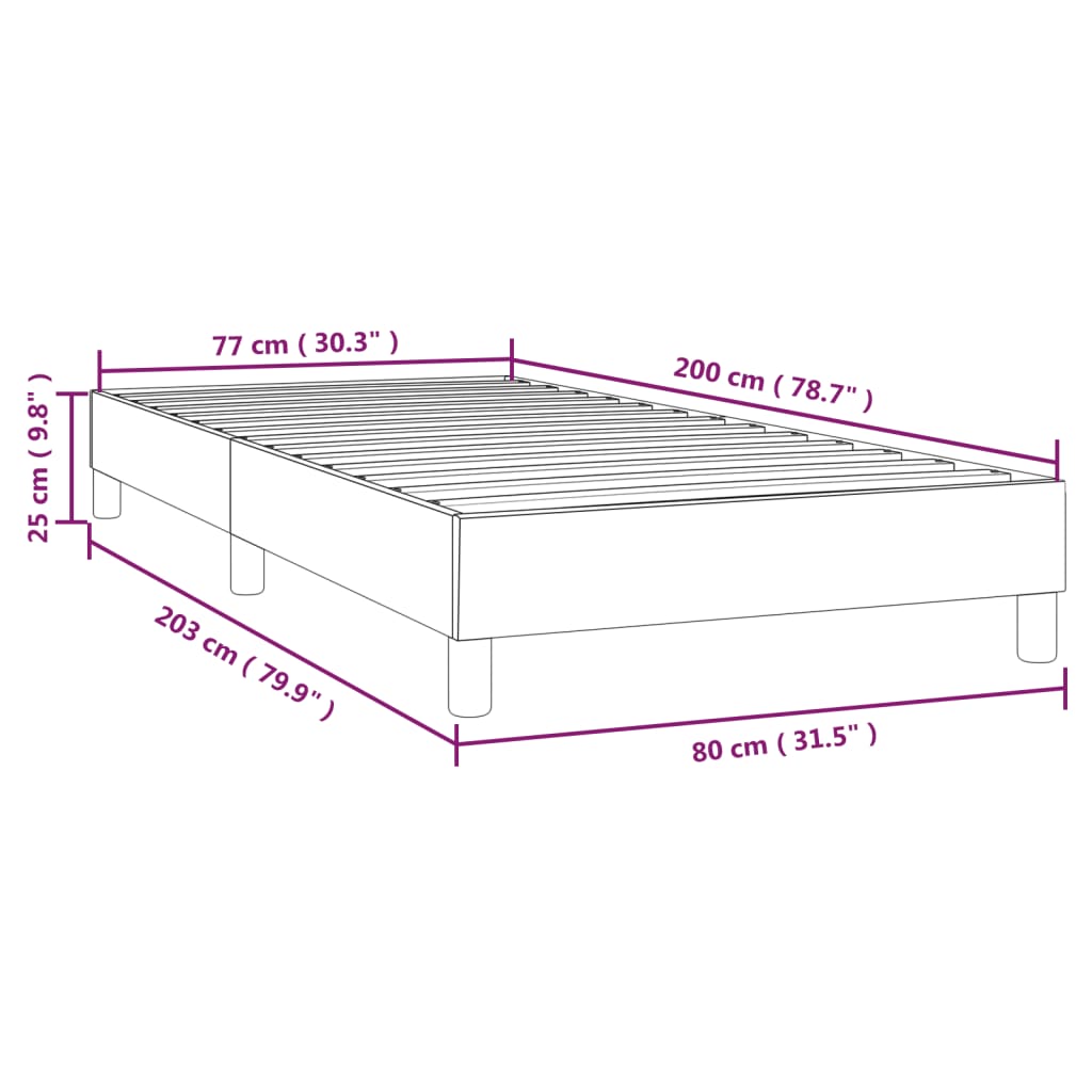 vidaXL Bedframe stof taupe 80x200 cm