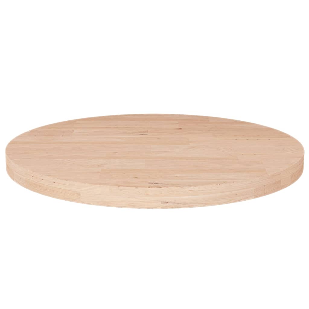 vidaXL Tafelblad rond Ø50x2,5 cm onbehandeld massief eikenhout