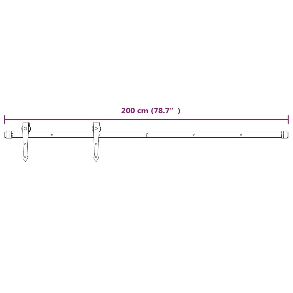 vidaXL Schuifdeur met beslag 85x210 cm massief grenenhout