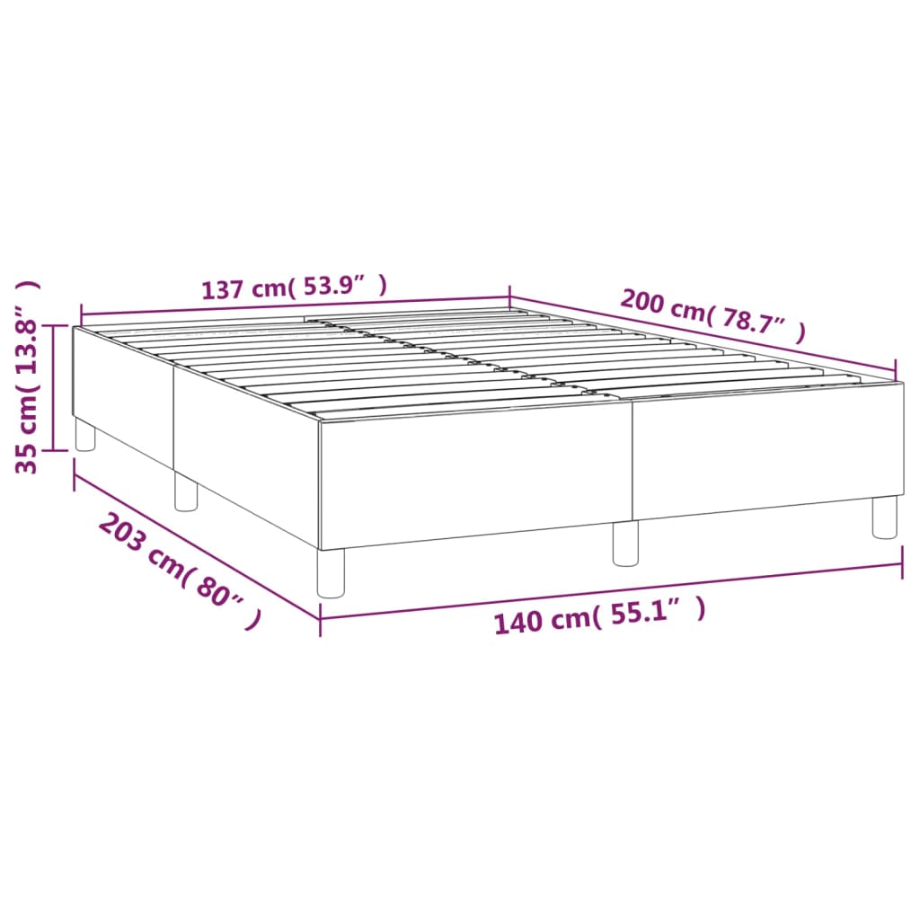 vidaXL Bedframe fluweel donkerblauw 140x200 cm