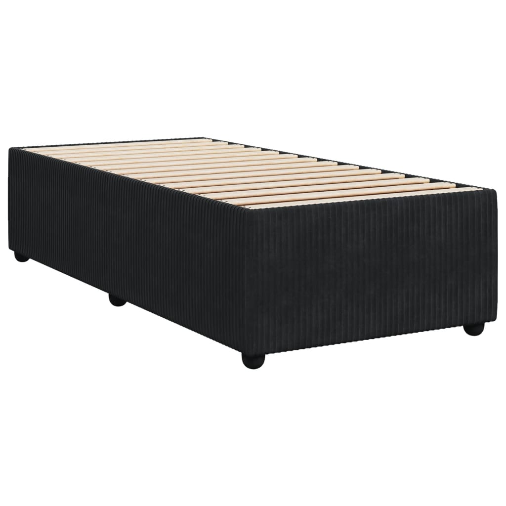 vidaXL Boxspring met matras fluweel zwart 90x190 cm