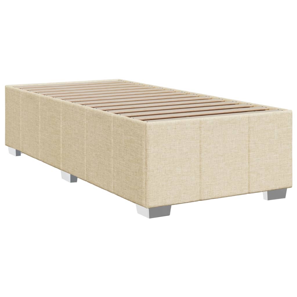 vidaXL Boxspring met matras stof crèmekleurig 100x200 cm