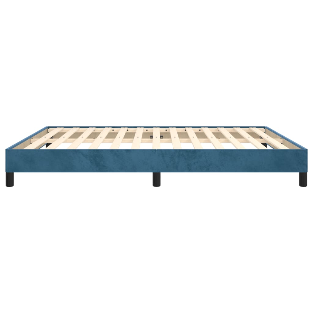 vidaXL Bedframe zonder matras 160x200 cm fluweel donkerblauw