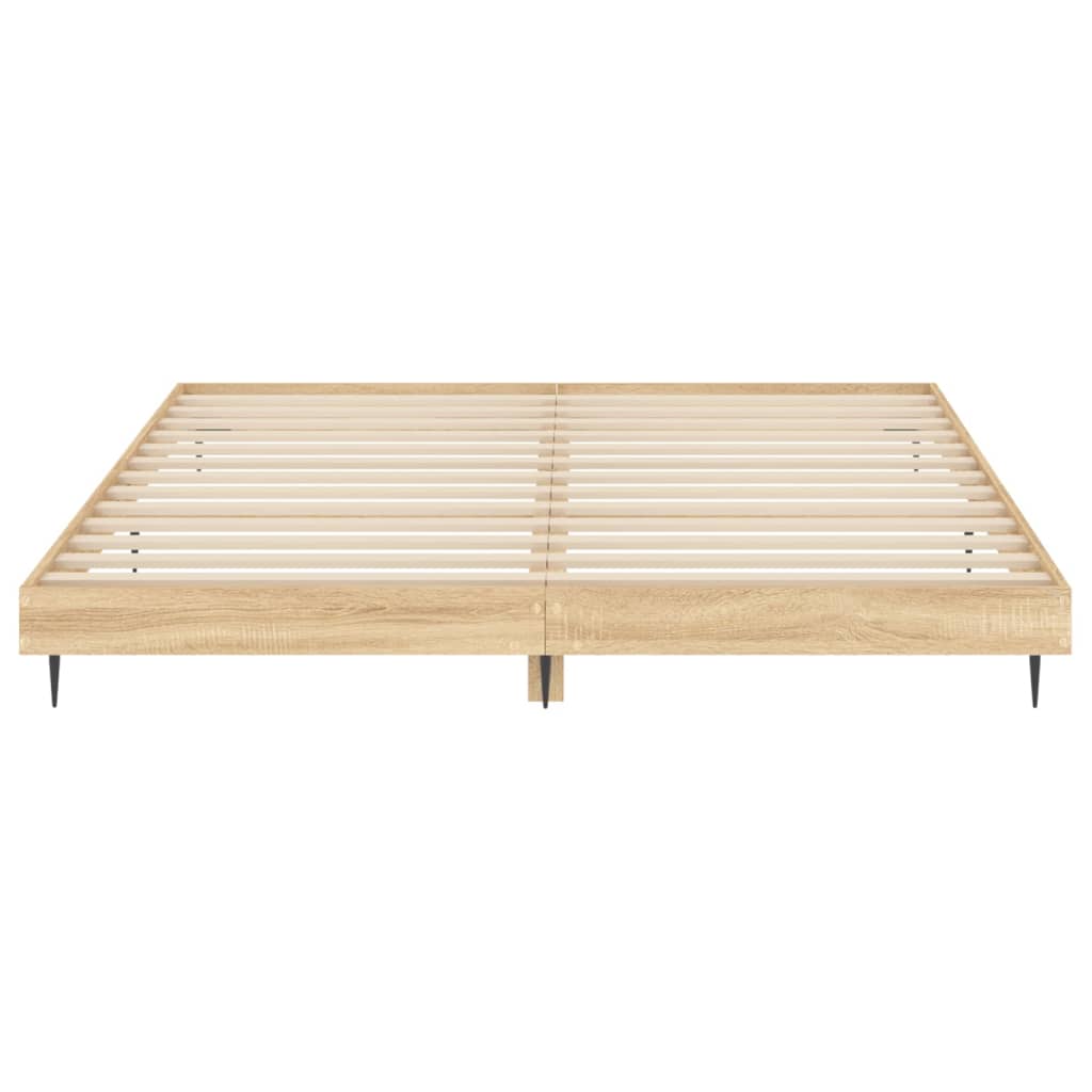 vidaXL Bedframe bewerkt hout sonoma eikenkleurig 200x200 cm