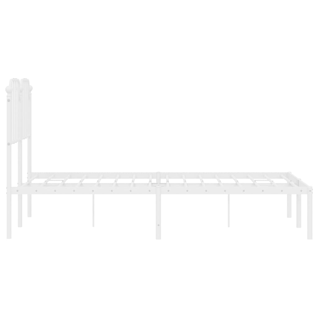 vidaXL Bedframe met hoofdbord metaal wit 120x190 cm