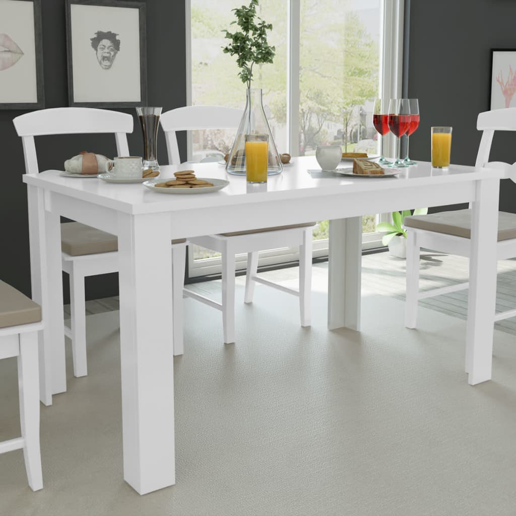 vidaXL Eettafel 140x80x75 cm wit