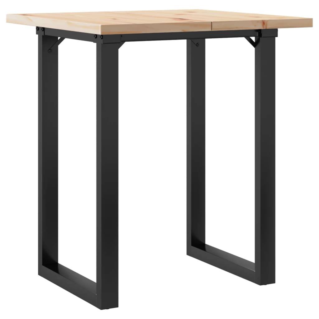 vidaXL Eettafel O-frame 70x70x75,5 cm massief grenenhout en gietijzer