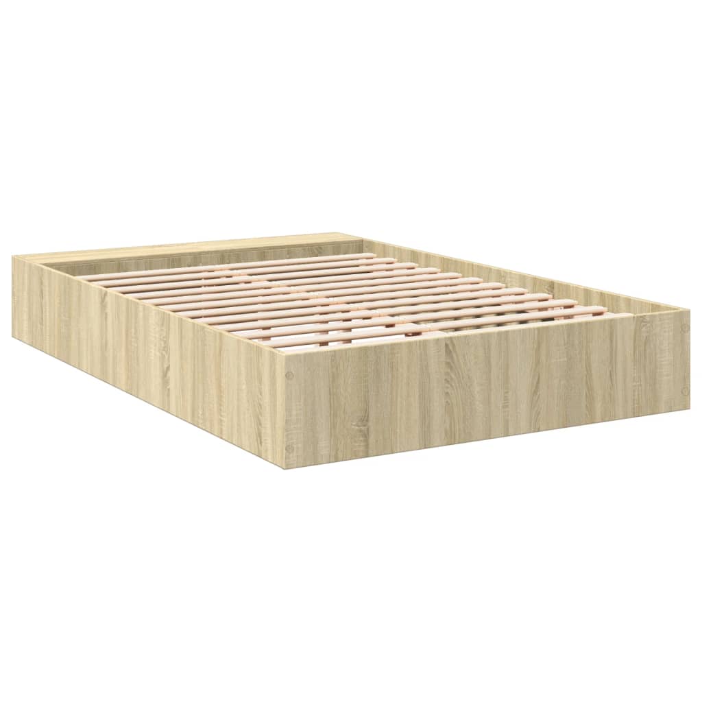 vidaXL Bedframe bewerkt hout sonoma eikenkleurig 90x190 cm