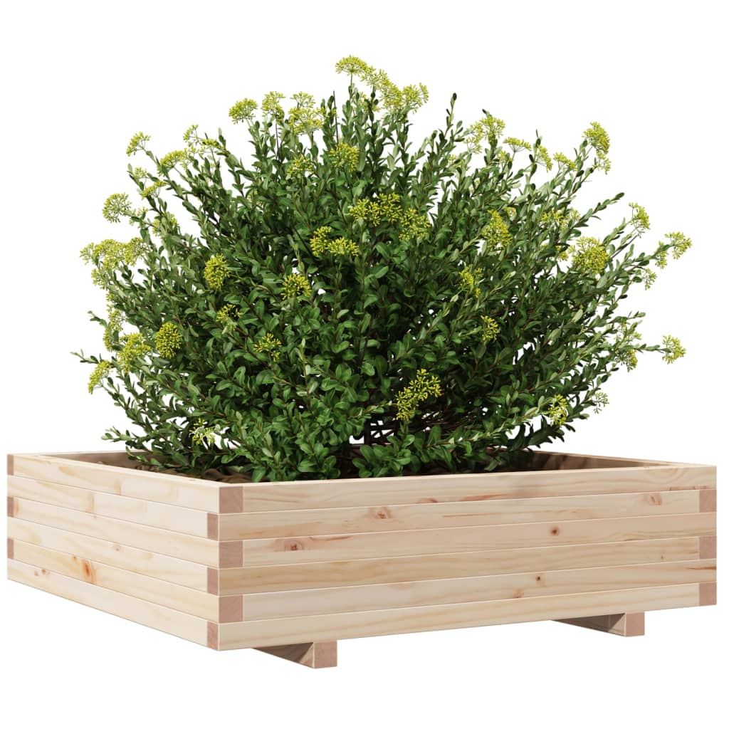 vidaXL Plantenbak 90x90x26,5 cm massief grenenhout