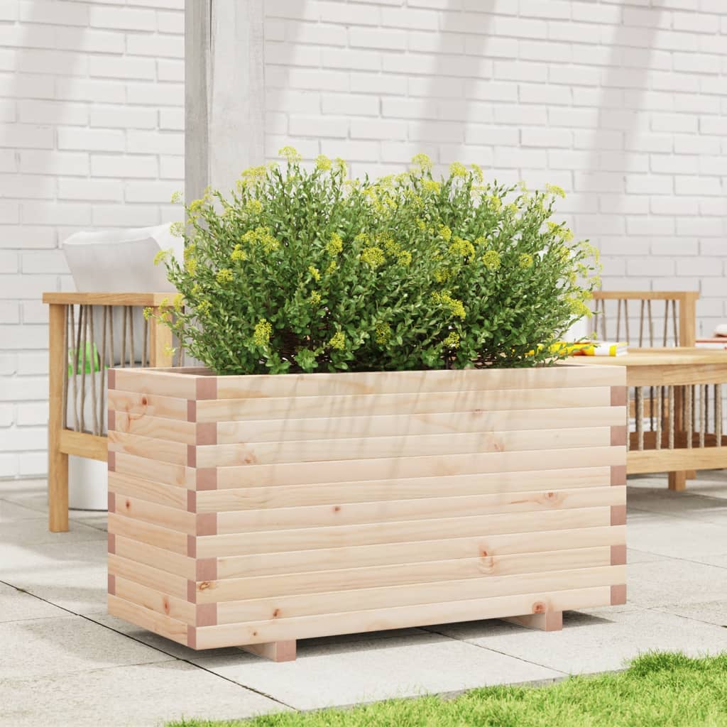 vidaXL Plantenbak 90x40x49,5 cm massief grenenhout