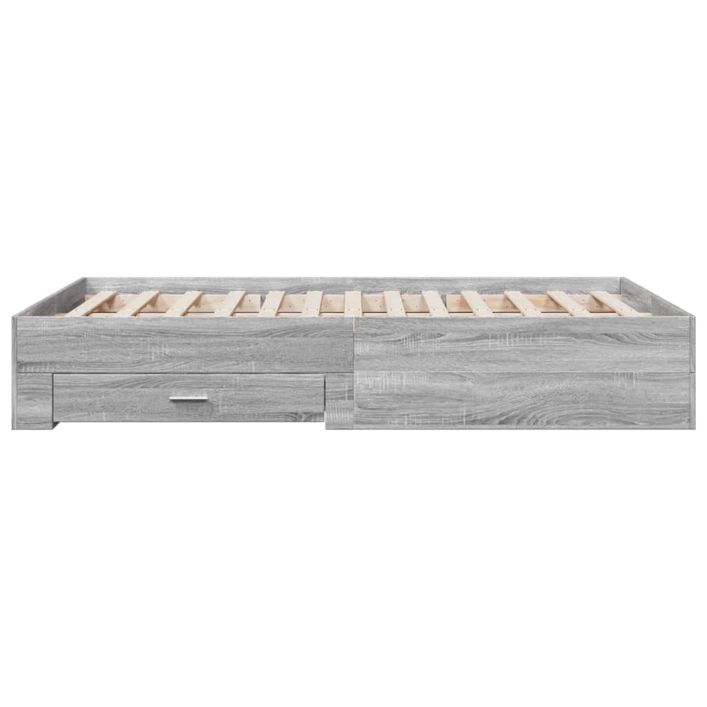 vidaXL Bedframe met lades bewerkt hout grijs sonoma eiken 140x190 cm