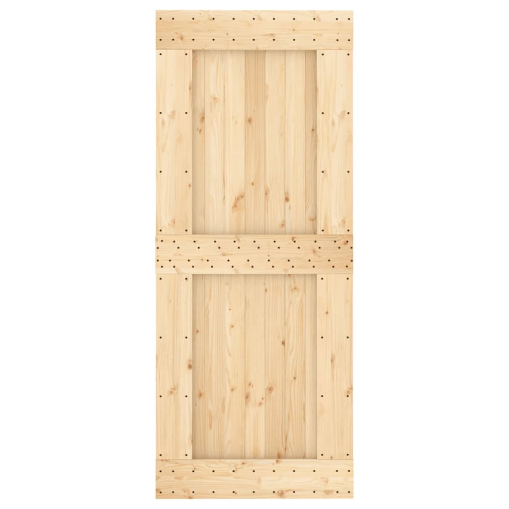 vidaXL Schuifdeur met beslag 85x210 cm massief grenenhout