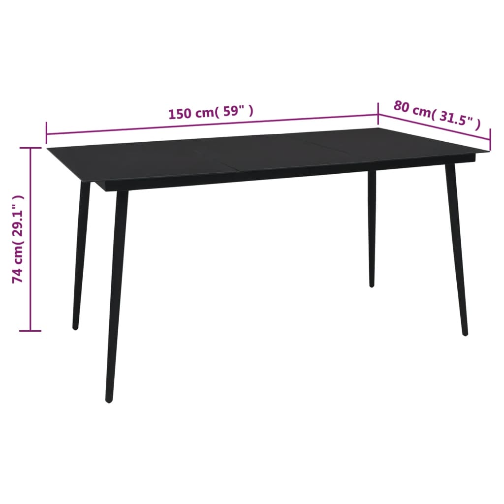 vidaXL 5-delige Tuinset PVC-rattan zwart