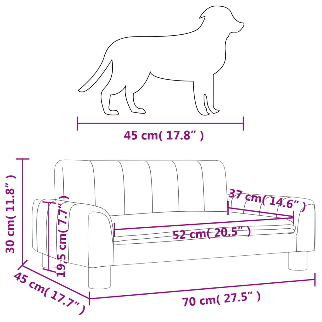 vidaXL Hondenmand 70x45x30 cm stof donkergrijs