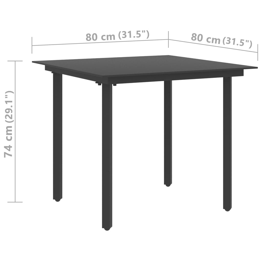 vidaXL 3-delige Tuinset PVC-rattan zwart