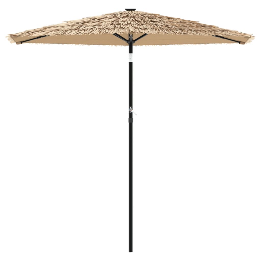 vidaXL Parasol met LED's en stalen paal 223x223x213 cm bruin