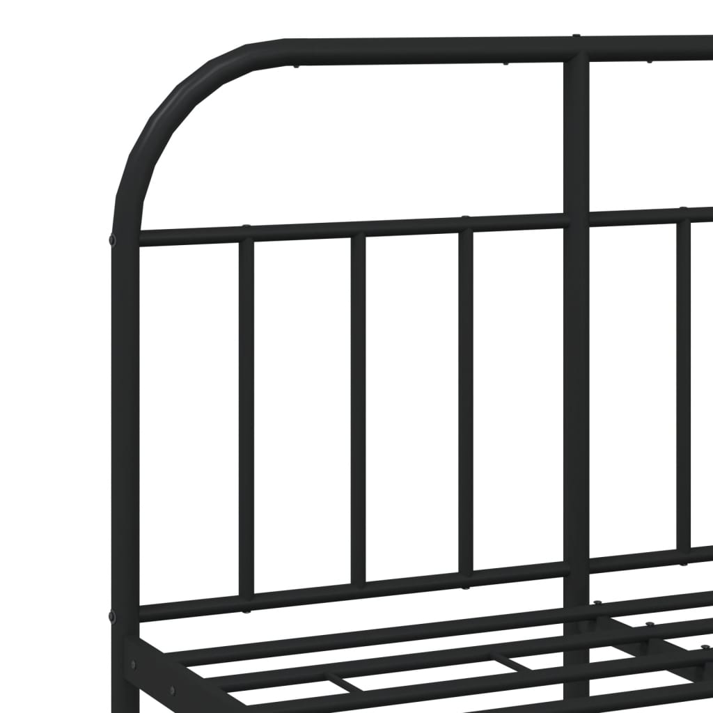 vidaXL Bedframe met hoofdbord metaal zwart 120x190 cm