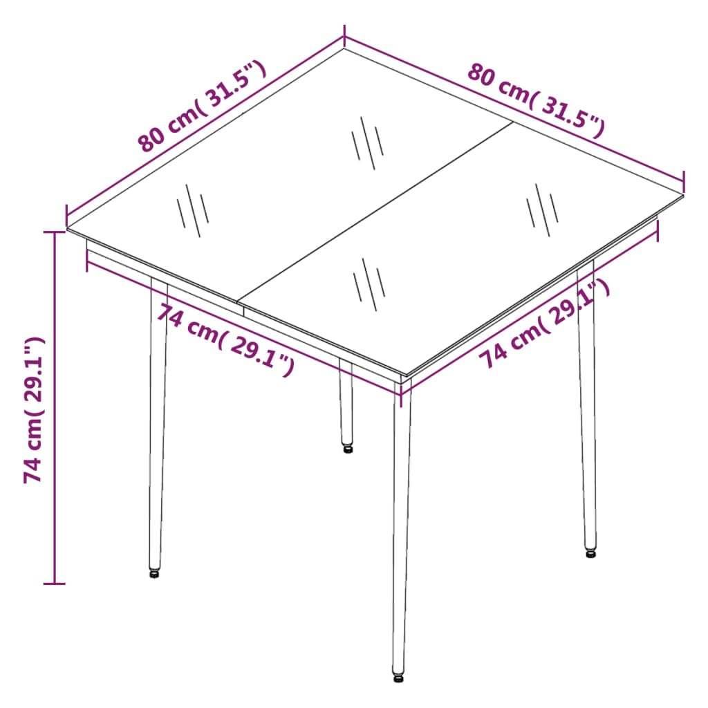 vidaXL 5-delige Tuinset met kussens poly rattan en glas