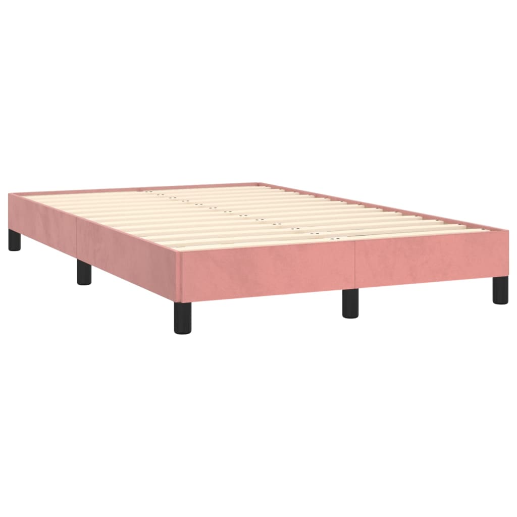 vidaXL Boxspring met matras fluweel roze 120x190 cm