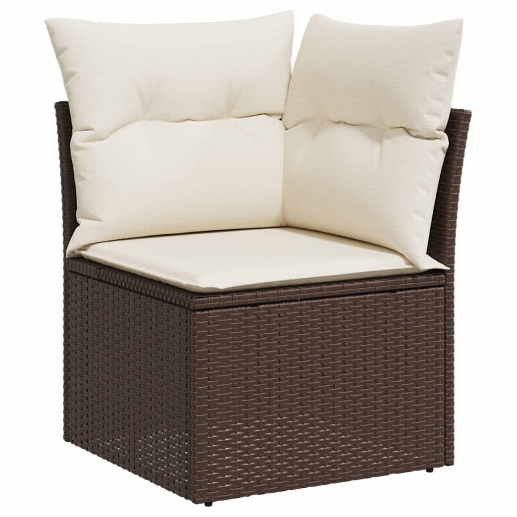 vidaXL 6-delige Loungeset met kussens poly rattan bruin