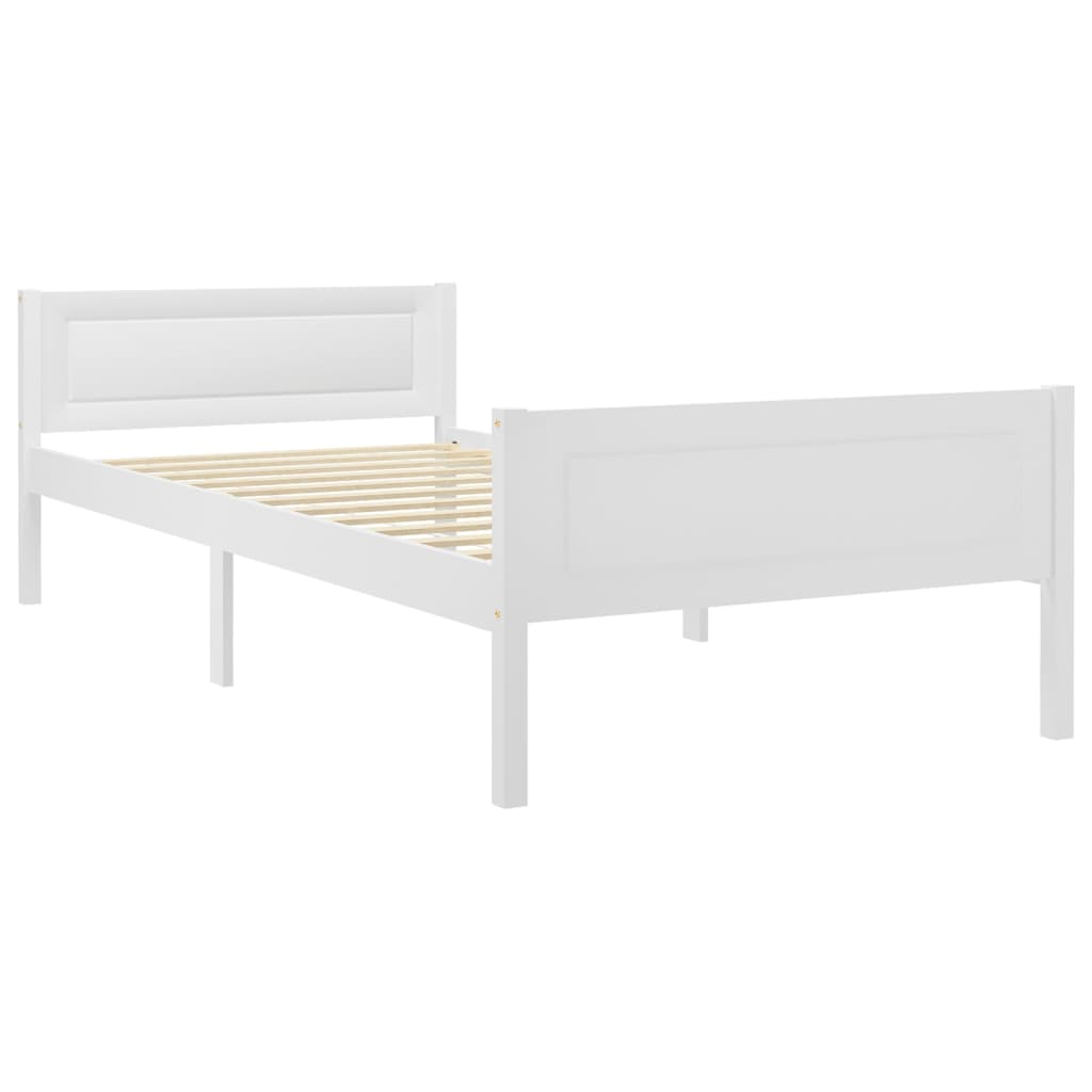 vidaXL Bedframe massief grenenhout wit 100x200 cm