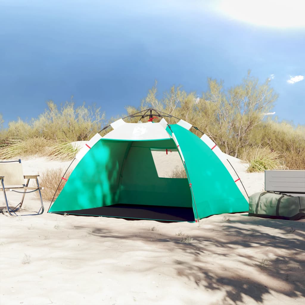 vidaXL strandtent 2-persoons waterdicht snelontgrendeling zeegroen