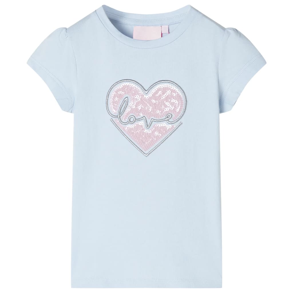 Kindershirt 128 lichtblauw