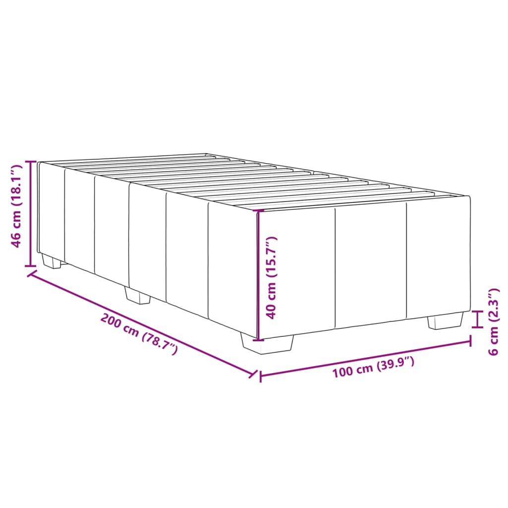 vidaXL Bedframe zonder matras 100x200 cm stof donkerbruin