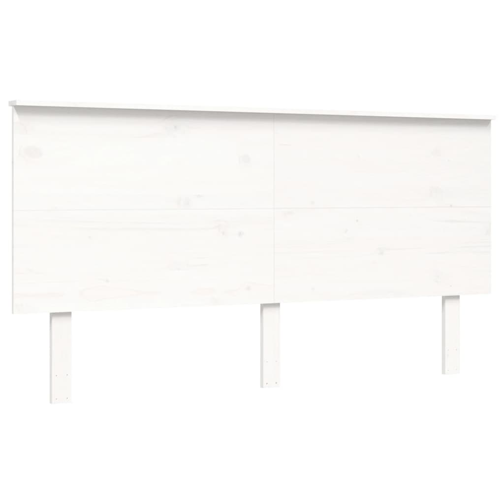 vidaXL Bedframe met hoofdbord massief hout wit