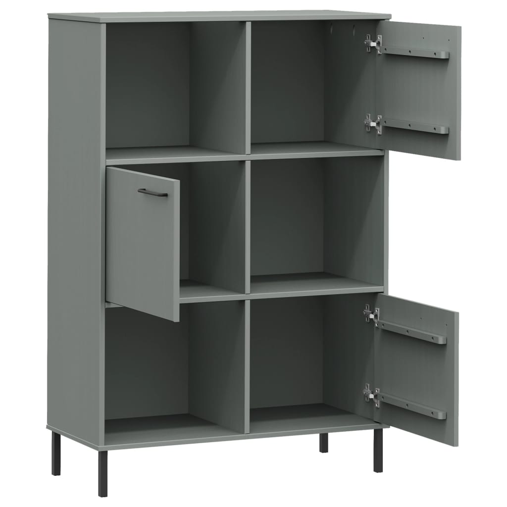 vidaXL Boekenkast met metalen poten OSLO 90x35x128,5 cm hout grijs