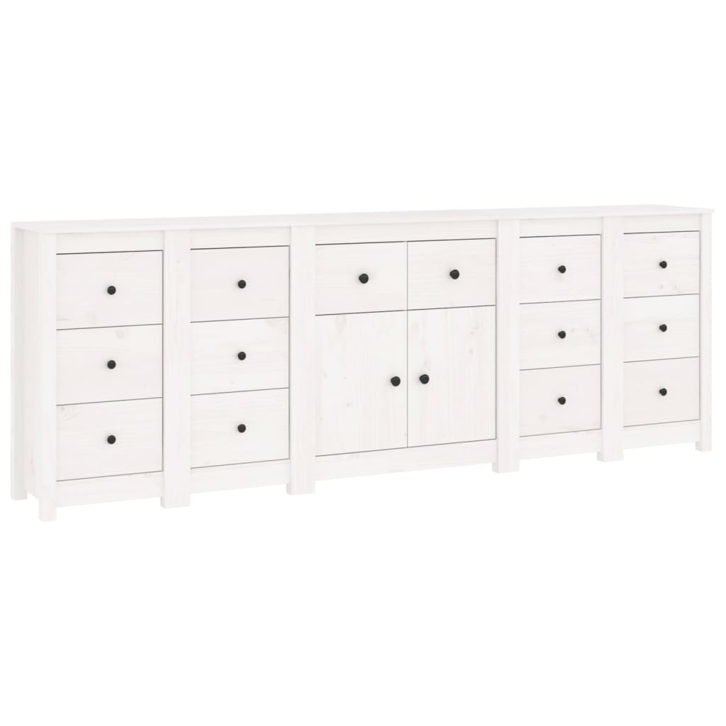 vidaXL Dressoir 230x35x80 cm massief grenenhout wit