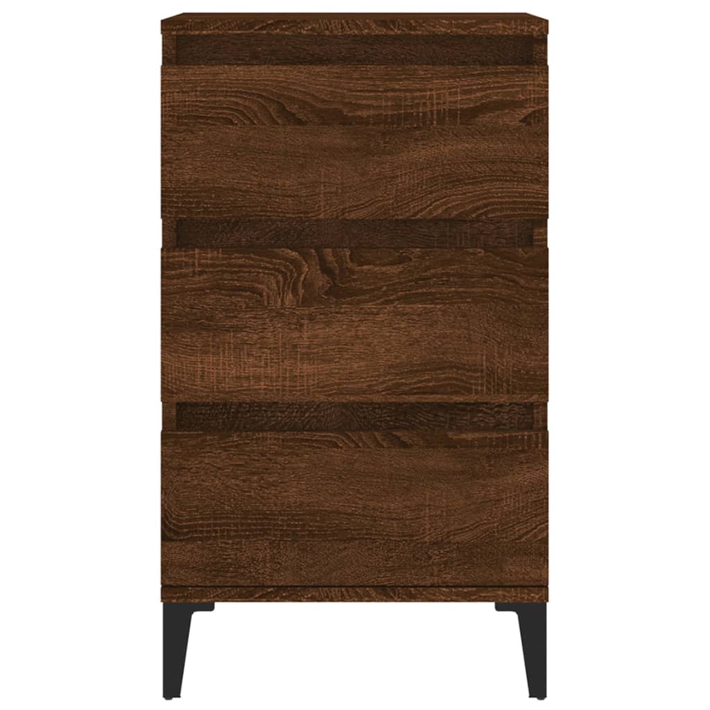 vidaXL Nachtkastje 40x35x70 cm bewerkt hout bruin eikenkleur