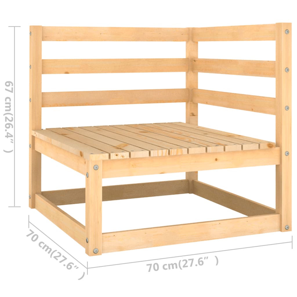 vidaXL 7-delige Loungeset met kussens massief grenenhout