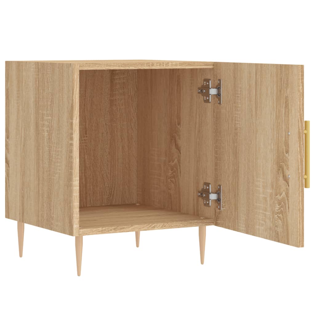 vidaXL Nachtkastjes 2 st 40x40x50 cm bewerkt hout sonoma eikenkleurig