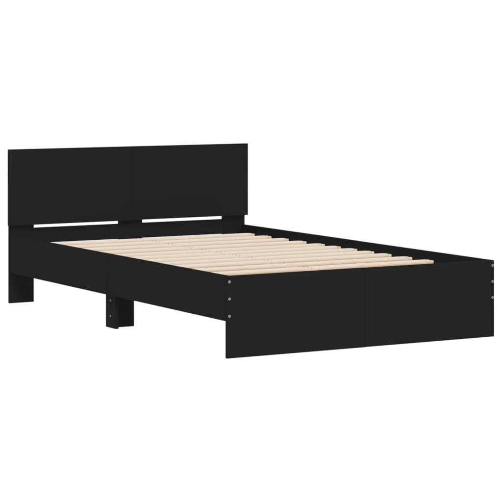 vidaXL Bedframe met hoofdeinde zwart 120x200 cm