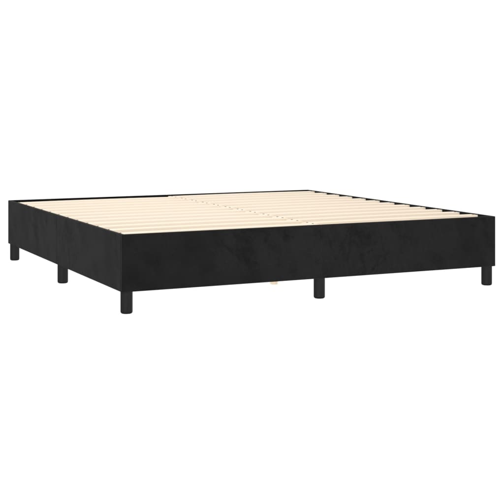 vidaXL Boxspring met matras en LED fluweel zwart 200x200 cm