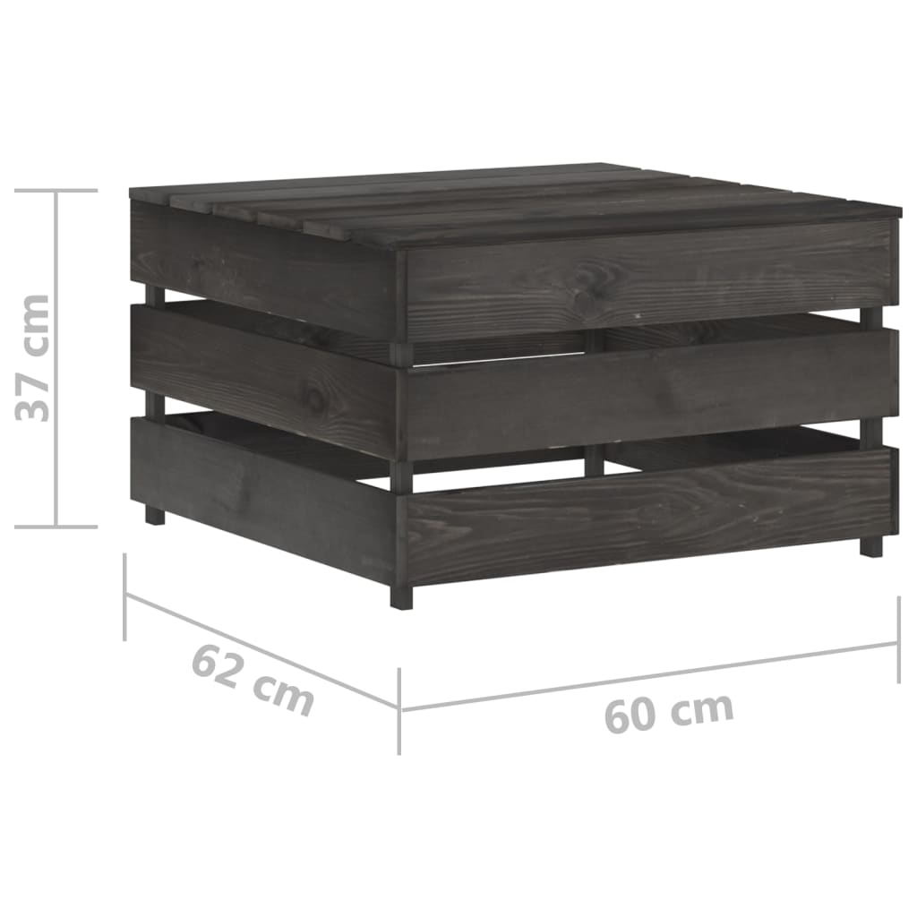 vidaXL 6-delige Loungeset met kussens grijs geïmpregneerd hout