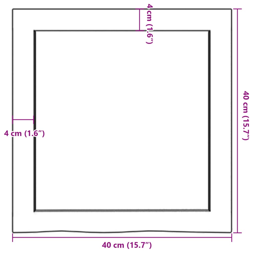 vidaXL Wastafelblad 40x40x(2-6) cm behandeld massief hout lichtbruin