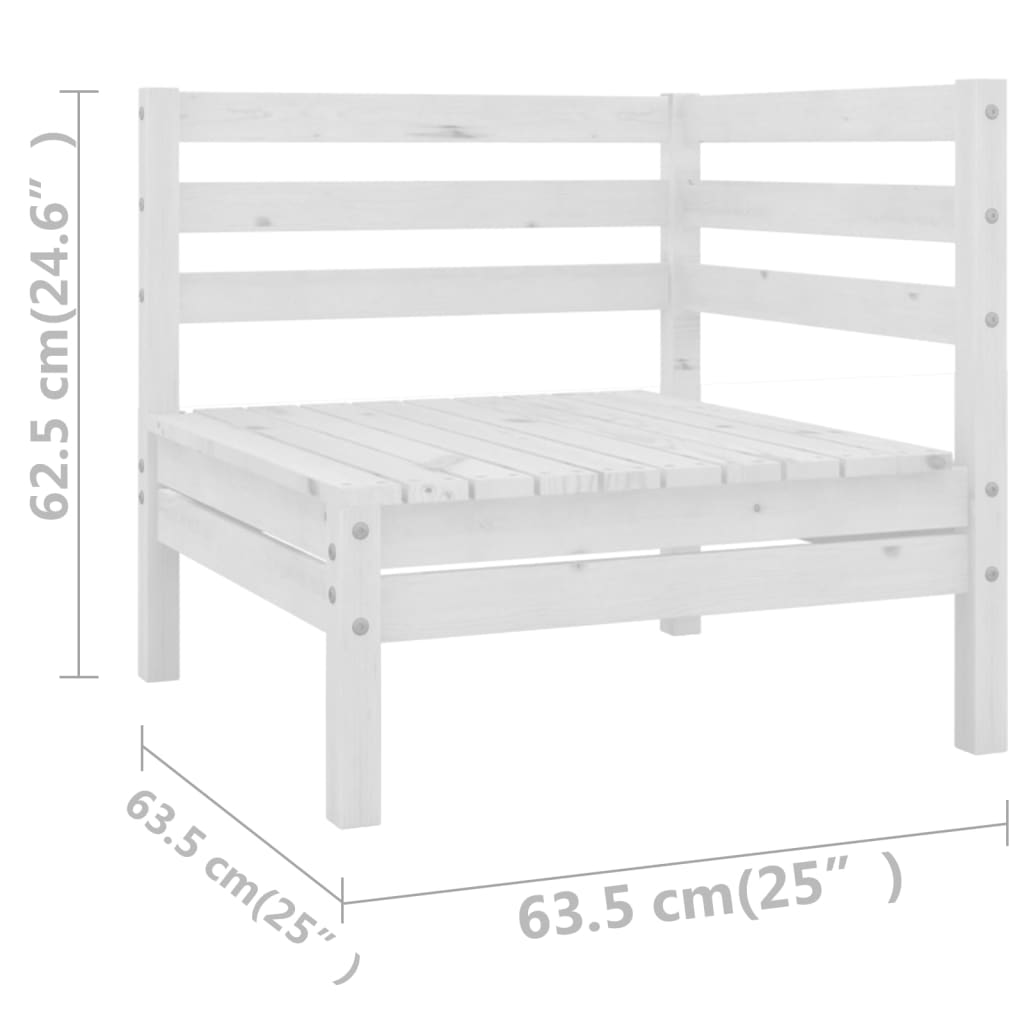 vidaXL 12-delige Loungeset massief grenenhout wit