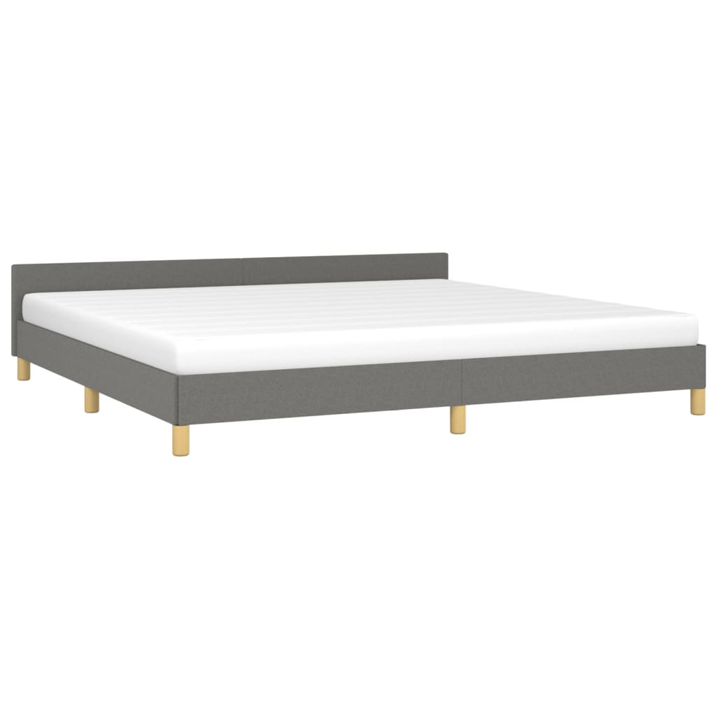 vidaXL Bedframe zonder matras stof donkergrijs 200x200 cm