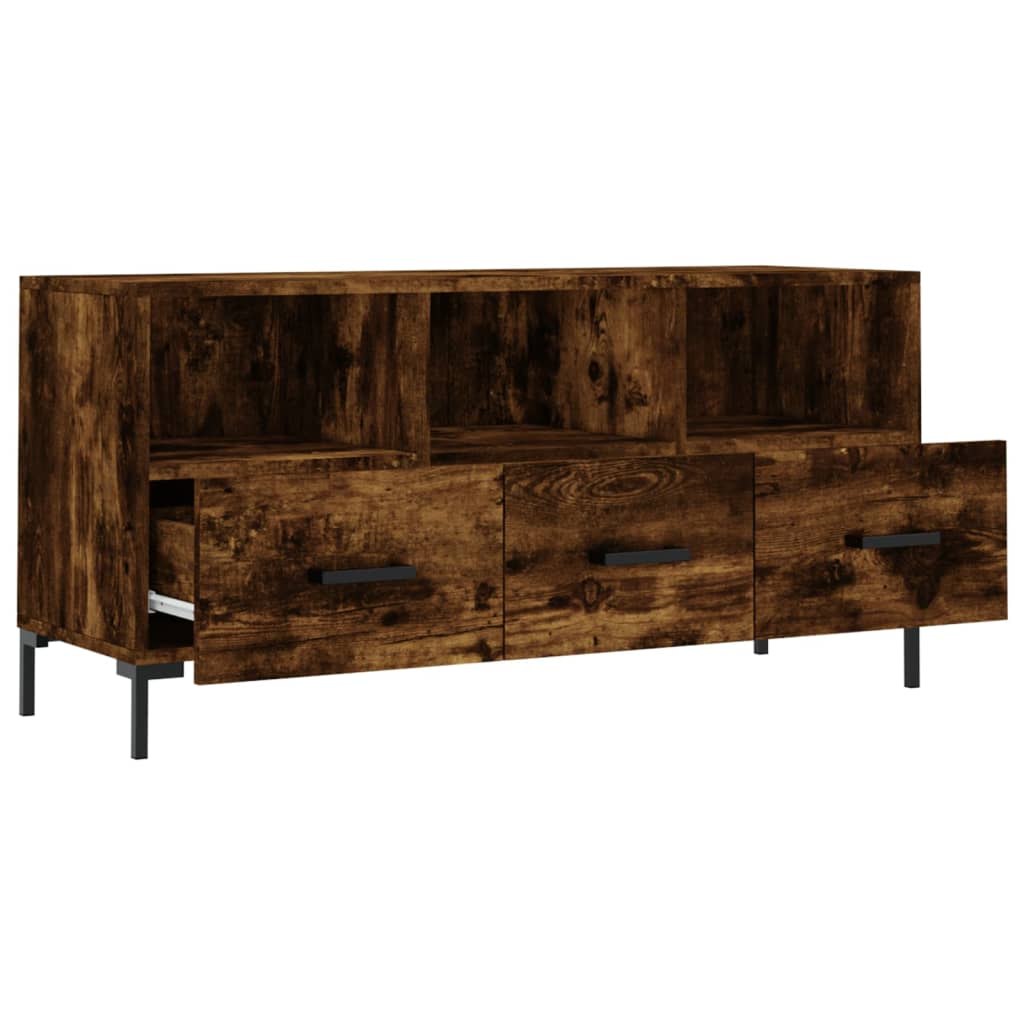 vidaXL Tv-meubel 102x36x50 cm bewerkt hout gerookt eikenkleurig