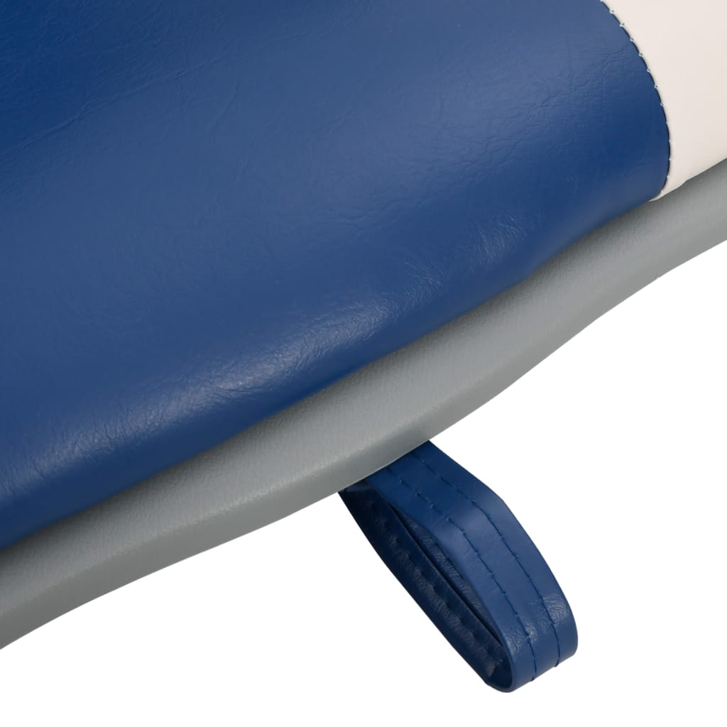 vidaXL 2-delige Bootstoelenset met blauw-witte kussens inklapbaar