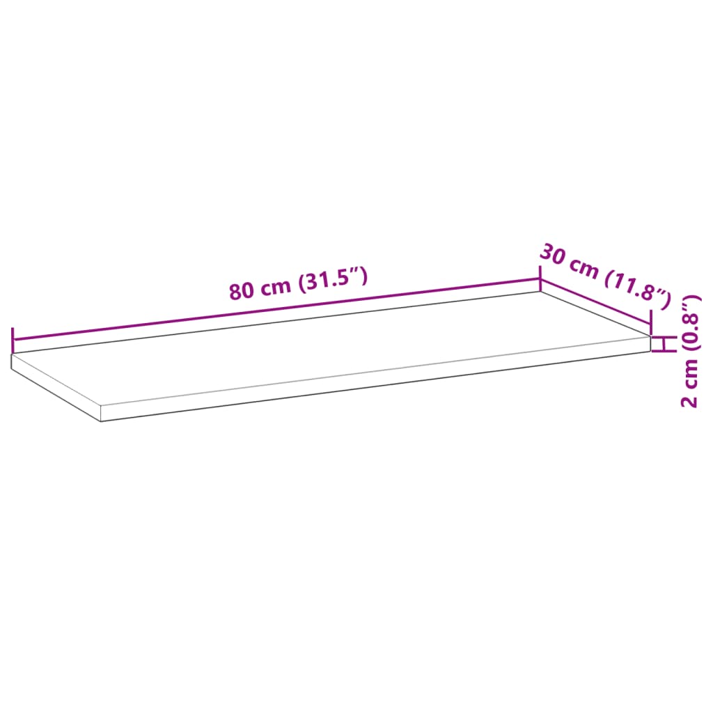 vidaXL Wandschappen 2 st zwevend 80x30x2 cm onbehandeld acaciahout