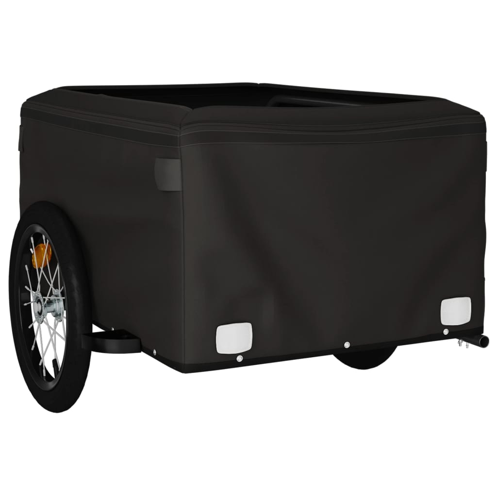 vidaXL Fietstrailer 45 kg ijzer zwart