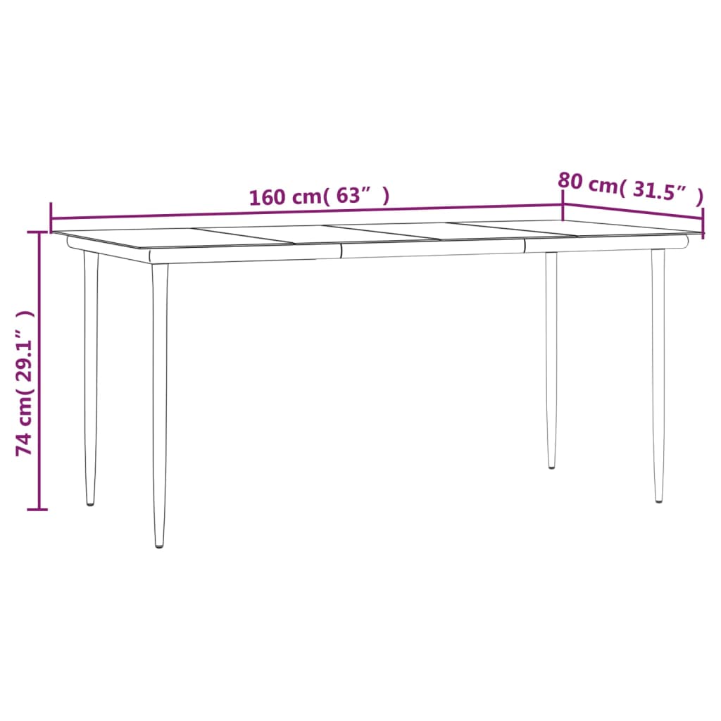 vidaXL 7-delige Tuinset poly rattan grijs