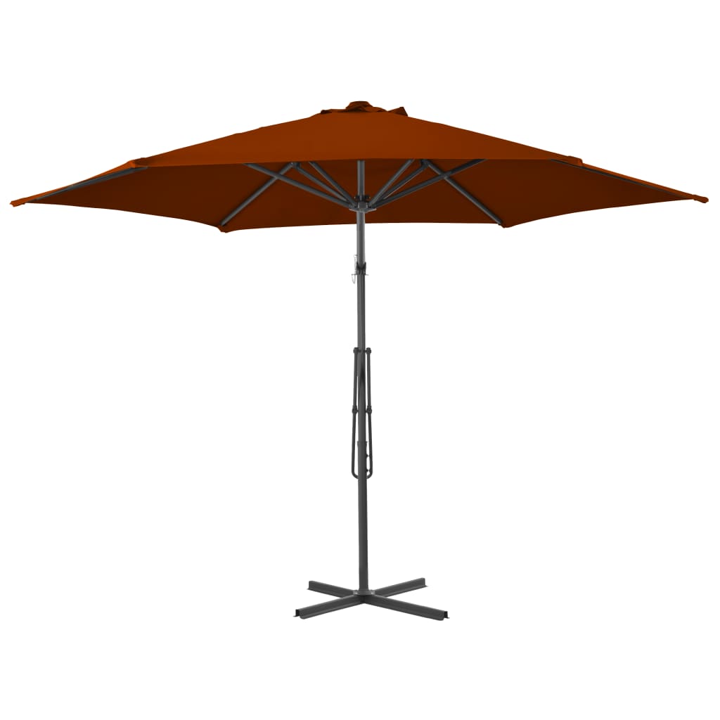 vidaXL Parasol met stalen paal 300x230 cm terracottakleurig