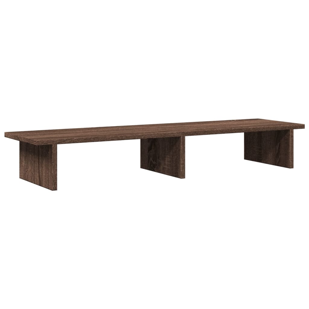 vidaXL Monitorstandaard 100x27x15 cm bewerkt hout bruin eikenkleurig