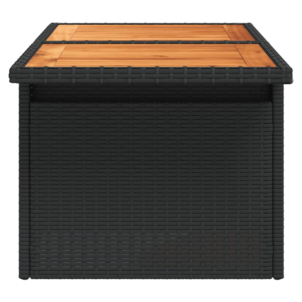 vidaXL Tuintafel 100x55x73 cm poly rattan en acaciahout zwart