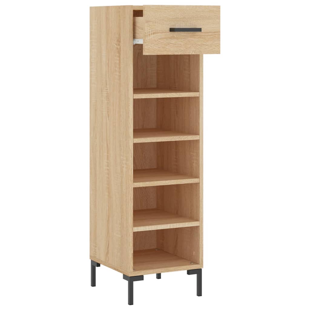 vidaXL Schoenenkast 30x35x105 cm bewerkt hout sonoma eikenkleurig