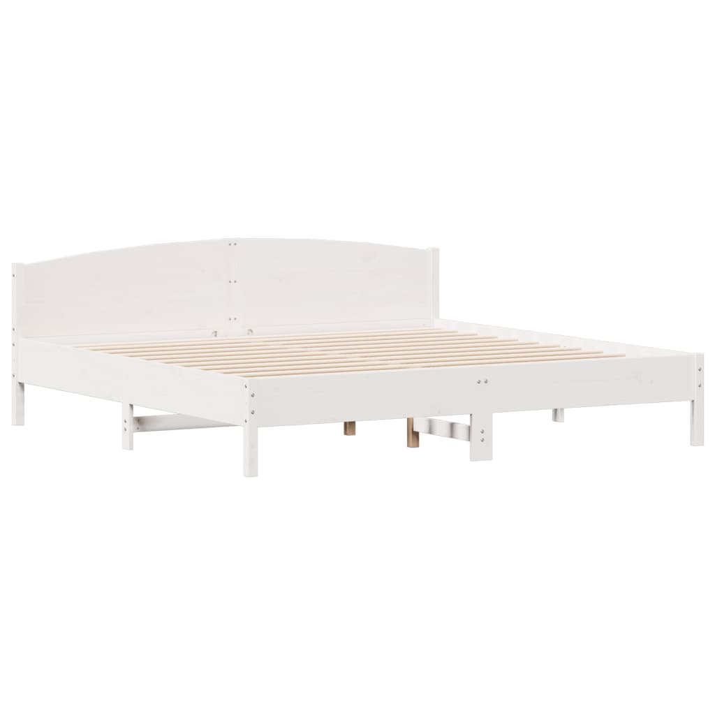 vidaXL Bedframe zonder matras massief grenenhout wit 180x200 cm